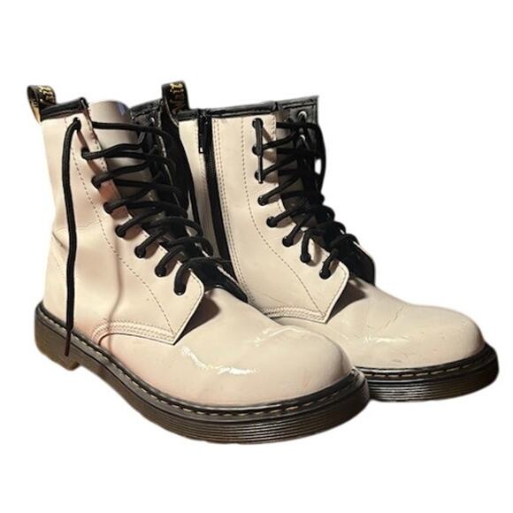Doc Martens Jadon White Side Zip Combat Boots US men's 6 women's 7 Punk 90s - Picture 2 of 13